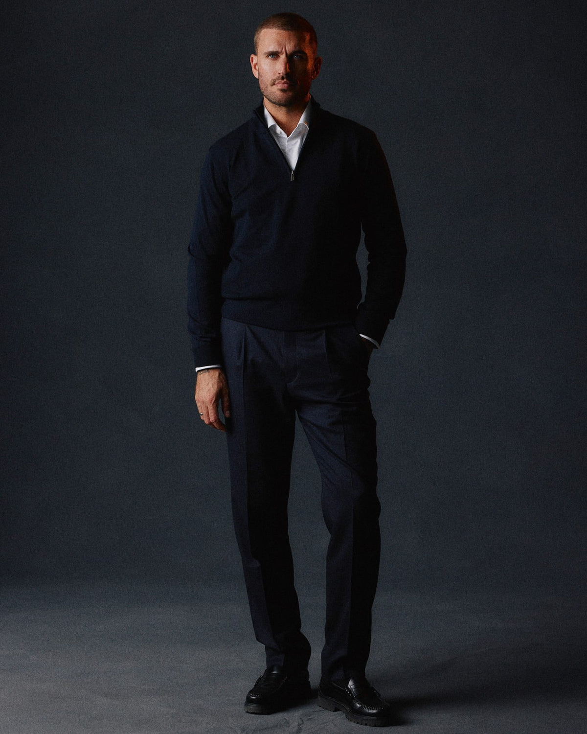 Merino Quarter-zip | Navy